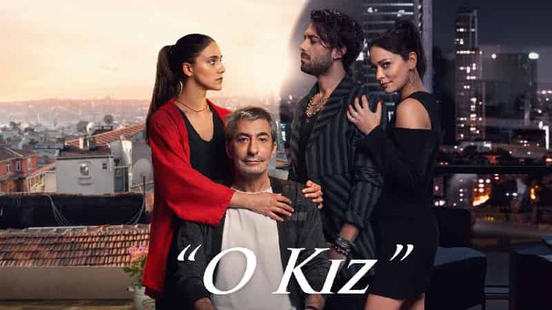 Mest-i Ask film on left Hande Ercel wearing blue, middle Halit Ergenc white scarf on head, on right ibrahim celikkol wearing a brown long robe movie