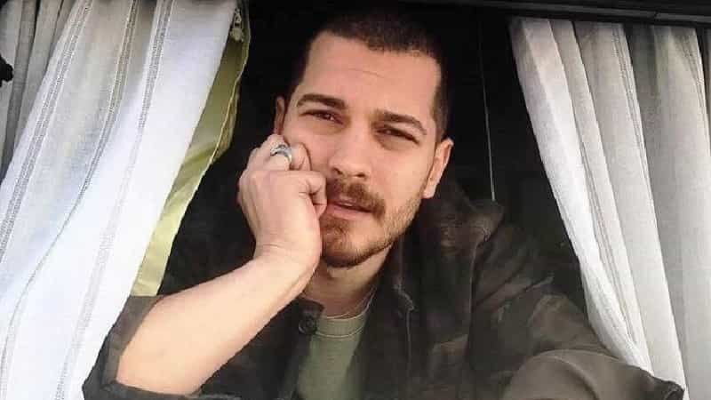 Çağatay Ulusoy from the window of his caravan in a new dizi Series "Gaddar" produced by Ay Yapım